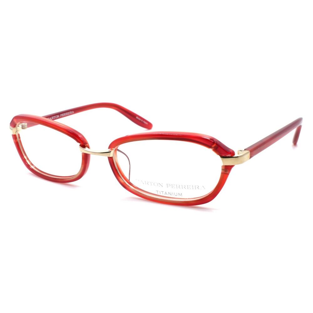 Barton Perreira Rosalie Women's Eyeglasses PETITE 50-16-127 Scarlet Red / Gold